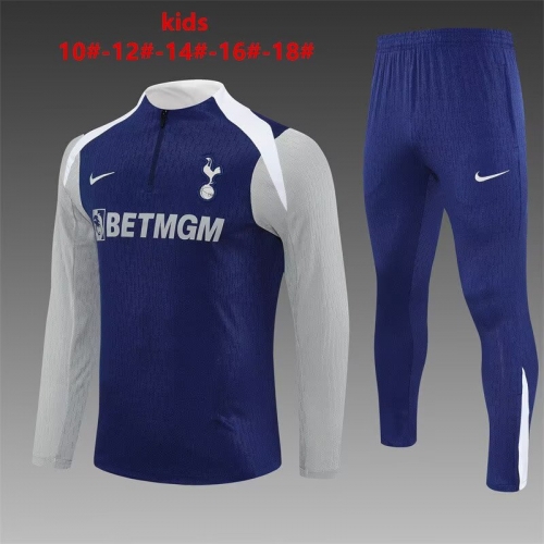 Player Version 2025/26 Tottenham Hotspur Royal Blue Kids/Youth Soccer Tracksuit Uniform-801