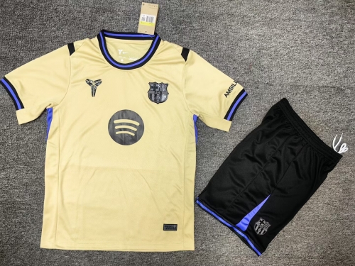 2025/26 Barcelona Away Yellow Soccer Uniform-315/302