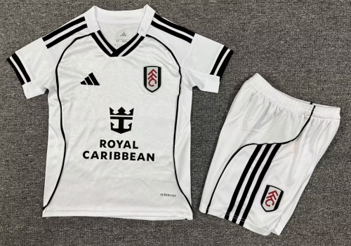 Kids 2025/26 Fulham FC Home White Kids/Youth Soccer Uniform-1040/208