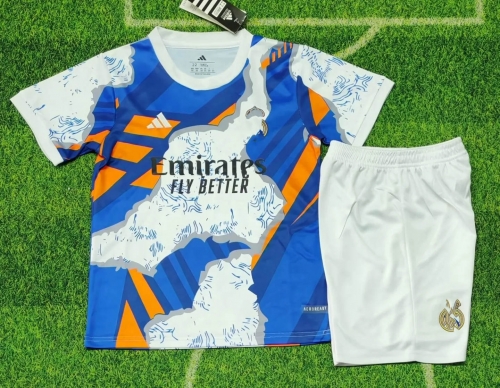 Kids 2025/26 Special Version Rea Madrid Blue & White Kids/Youth Soccer Uniform-123