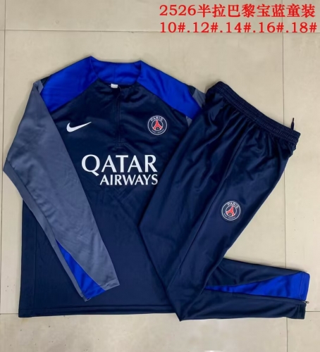 Kids 2025/26 Paris SG Royal Blue Kids/Youth Thailand Soccer Uniform-815