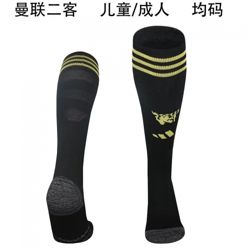 2025/26 Manchester United 2nd Away Black Youth/Adult Thailand Soccer Socks