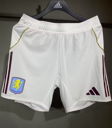 Player Version 2025/26 Aston Villa Home White Thailand Soccer Shorts