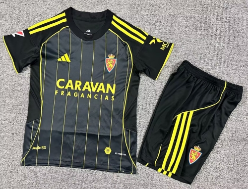 Kids 2025/26 Real Zaragoza Away Black Kids/Youth Soccer Uniform-1040/208