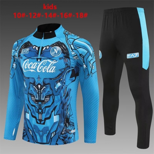 2025/26 SSC Napoli Blue & Black Kids/Youth Soccer Tracksuit Uniform-815/801