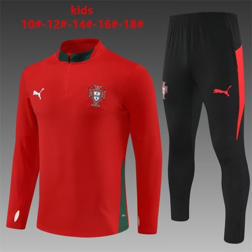 2025/26 Portugal Red Kids/Youth Soccer Tracksuit Uniform-801