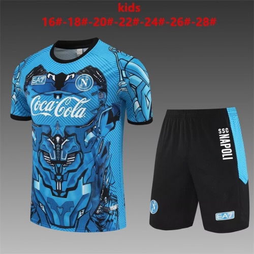 (Size 16-28) 2025/26 SSC Napoli Blue Kids/Youth Soccer Tracksuit Uniform-801