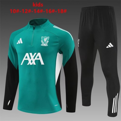 Kids 2025/26 Liverpool Green Kids/Youth Soccer Tracksuit Uniform-801