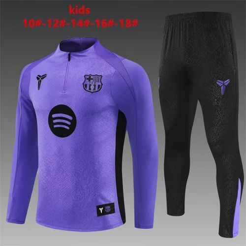 Kids 2025/26 Jointed Version Barcelona Purple Kids/Youth Soccer Tracksuit Uniform-801/815