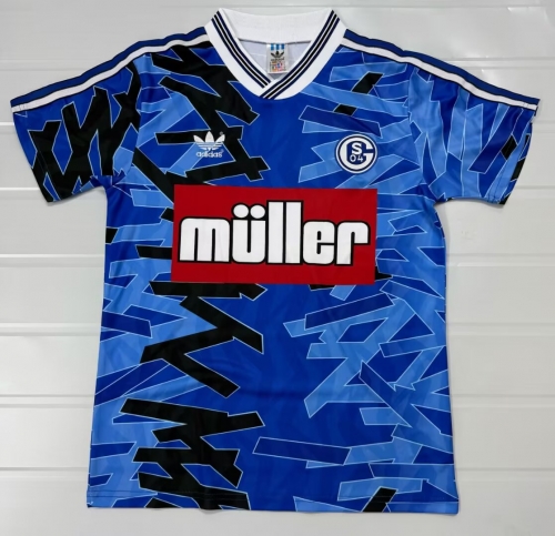 93/94 Retro Version Schalke 04 Home Blue Thailand Soccer Jersey AAA-503