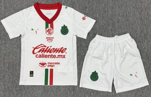 Kids 2025/26 Deportivo Guadalajara Away White Kids/Youth Soccer Uniform-522