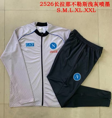 2025/26 Napoli Light Gray Soccer Jacket Uniform-815