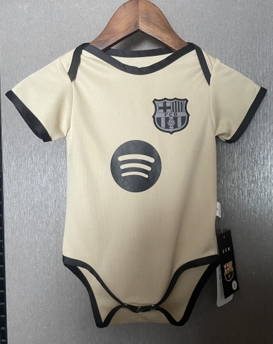 (Size 9-12) 2025/26 Barcelona Away Yellow Baby Soccer Uniform-308