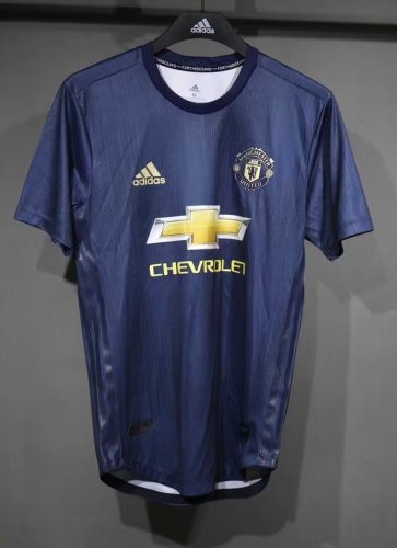 Player Retro Version 18/19 Manited United 2nd Away Royal Blue Thailand Soccer Jersey AAA-703