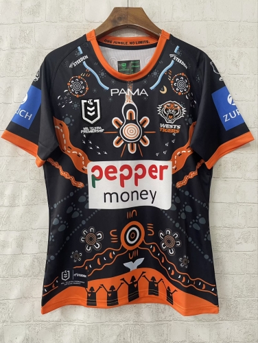 2025 West Tiger Home Black Thailand Rugby Shirts-805