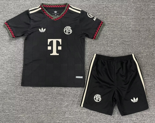 Kids 2025/26 Bayern München 2nd Away Black Kids/Youth Soccer Uniform-522/123/507