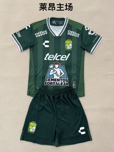 Kids 2025/26 Club León Home Green Kids/Youth Soccer Uniform-208