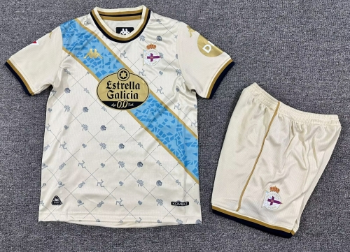 Kids 2025/26 Deportivo de La Coruña 2nd Away Yellow Kids/Youth Soccer Uniform-1040/208