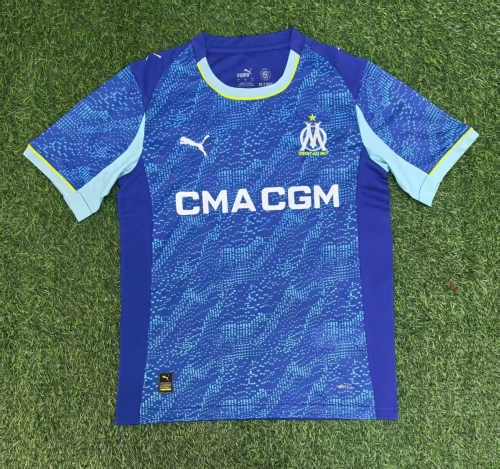 2025/26 Olympique de Marseille 2nd Away Blue Thailand Soccer Jersey AAA-416