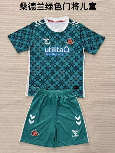 Kids 2025/26 Sunderland Goalkeeper Green Kids/Youth Soccer Uniform-208