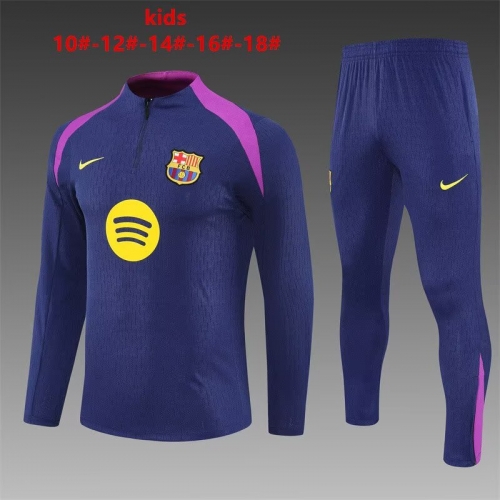 Player Version Kids 2025/26 Barcelona Poyal Blue Kids/Youth Soccer Tracksuit Uniform-801