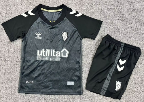 Kids 2025/26 Sunderland 2nd Away Black Kids/Youth Soccer Uniform-1040/522/208