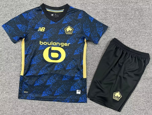 Kids 2025/26 Lille OSC 2nd Away Blue Youth/Kids Soccer Uniform-1040/208
