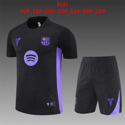 Kids 2025/26 Barcelona Black Kids/Youth Soccer Tracksuit Uniform-801