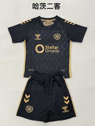 Kids 2025/26 Heart of Midlothian 2nd Away Black Kids/Youth Soccer Uniform-208