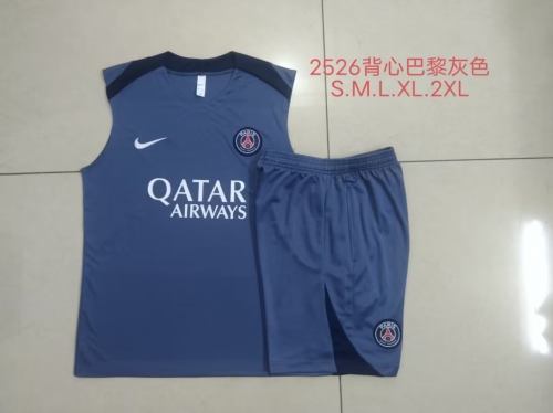 2025/26 Paris SG Gray Thailand Soccer Vest Suit -815