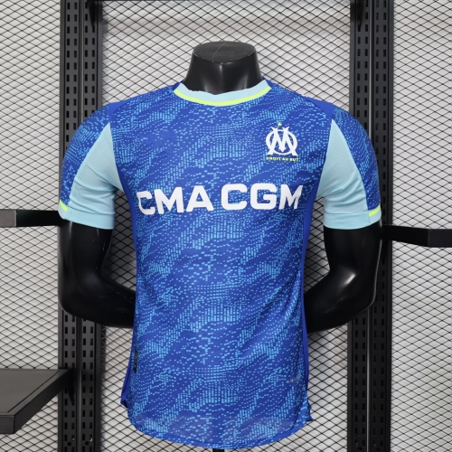Player Version 2025-2026 Olympique de Marseille 2nd Away Blue Thailand Soccer Jersey AAA-88/308/16