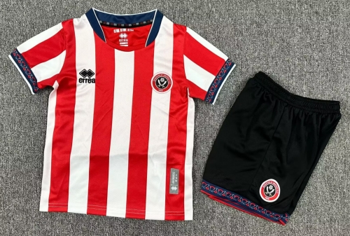 Kids 2025/26 Sheffield United Home Red & White Kids/Youth Soccer Uniform-1040