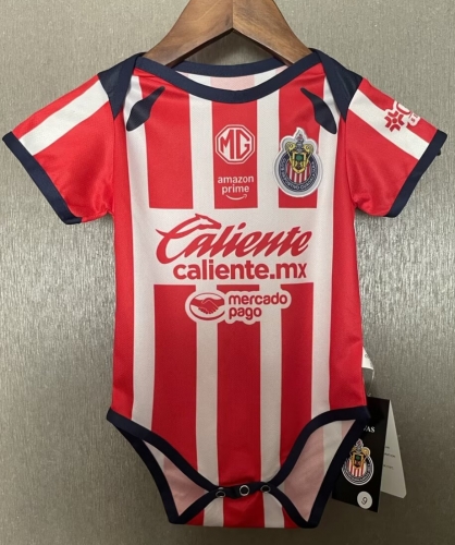 (Size 9-12) 2025/26 Deportivo Guadalajara Home Red Baby Soccer Uniform-308