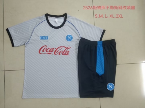 2025/26 Napoli Light Gray Thailand Soccer Tracksuit Unifrom-815