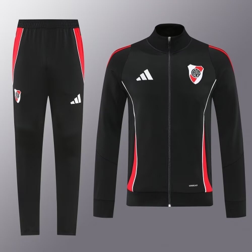 2025/26 #01 CA River Plate Black Thailand Soccer Jacket Uniform-LH
