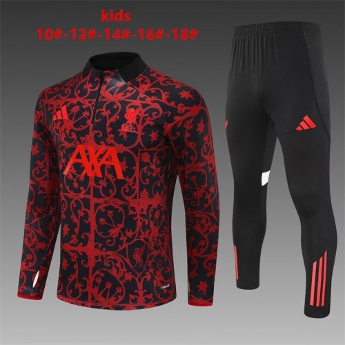 Camouflage 2025/26 Liverpool Black & Red Kids/Youth Soccer Tracksuit Uniform-801