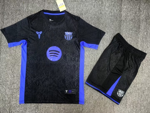 2025/26 Jointed Version Barcelona Black Soccer Uniform-302