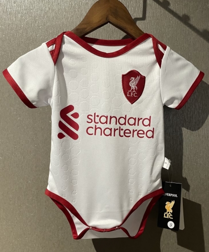(Size 9-12) 2025/26 Liverpool Away White Baby Soccer Uniform-308
