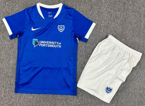 Kids 2025/26 Portsmouth Home Blue Kids/Youth Soccer Uniform-912/208