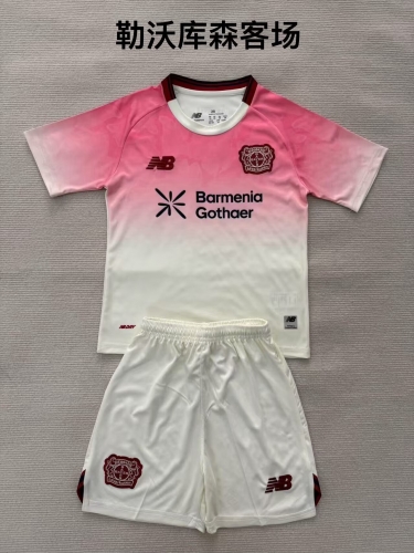 Kids 2025/26 Bayer 04 Leverkusen Away Pink & White Kids/Youth Soccer Uniform-208
