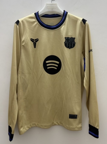 2025/26 Barcelona Away Yellow Thailand LS Soccer Jeesey AAA-410