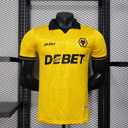 Player Version 2025/26 Wolverhampton Wanderers Home Yellow Thailand Soccer Jersey AAA-888/MY