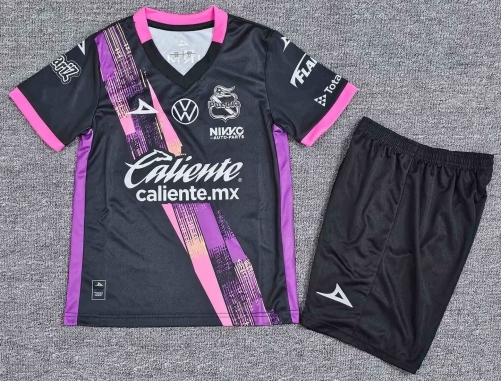 Kids 2025/26 Club Puebla Away Black Kids/Youth Soccer Uniform-912/208