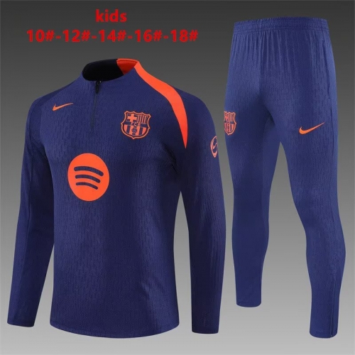 Player Version Kids 2025/26 Barcelona Poyal Blue Kids/Youth Soccer Tracksuit Uniform-801