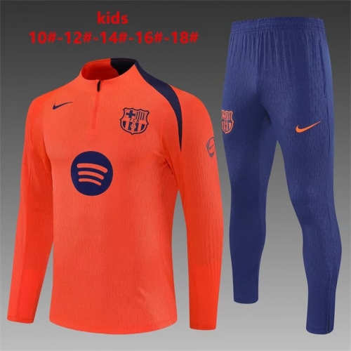 Player Version Kids 2025/26 Barcelona Orange Kids/Youth Soccer Tracksuit Uniform-801