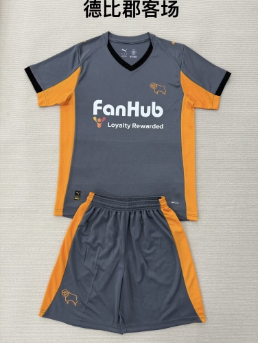 Kids 2025/26 Derby County FC Away Dark Gray Kids/Youth Soccer Uniform-208