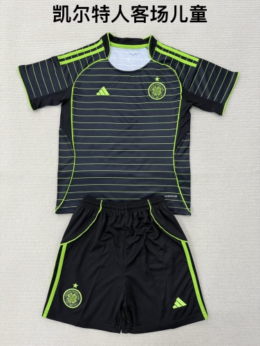 Kids 2025/26 Celtic Away Black Kids/Youth Soccer Uniform-208