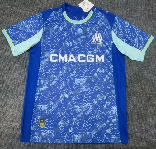 2025-2026 Olympique de Marseille 2nd Away Blue Thailand Soccer Jersey AAA-312/47