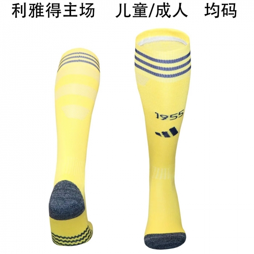 Adult & Kids 2025/26 Al-Nassr FC Home Yellow Thailand Soccer Socks