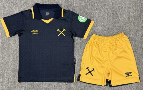 Kids 2025/26 West Ham United 2nd Away Black Kids/Youth Soccer Uniform-522/208